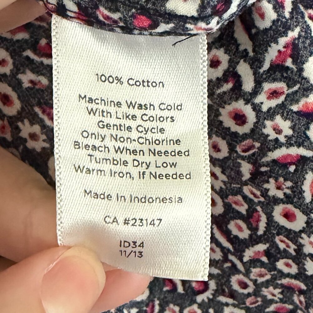 Talbots Women's Floral Button Up Shirt Blouse Size 14 Career Work 100% Cotton - Picture 4 of 6